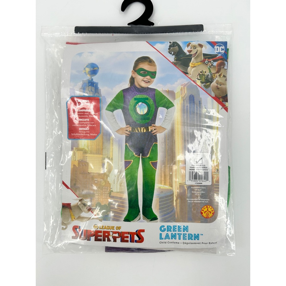 Rubies DC League of SuperPets Green Lantern Costume Toddler 2T Jumpsuit Mask NEW